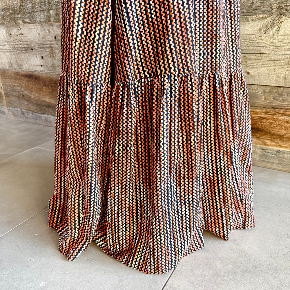 Ramy Brook NWT Megan Striped Maxi Dress S Deco Rose Reversible Feminine Cottage - Picture 11 of 15
